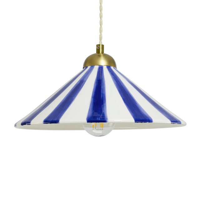 Suspension Praya céramique, bleu, Diam.27 cm, E27