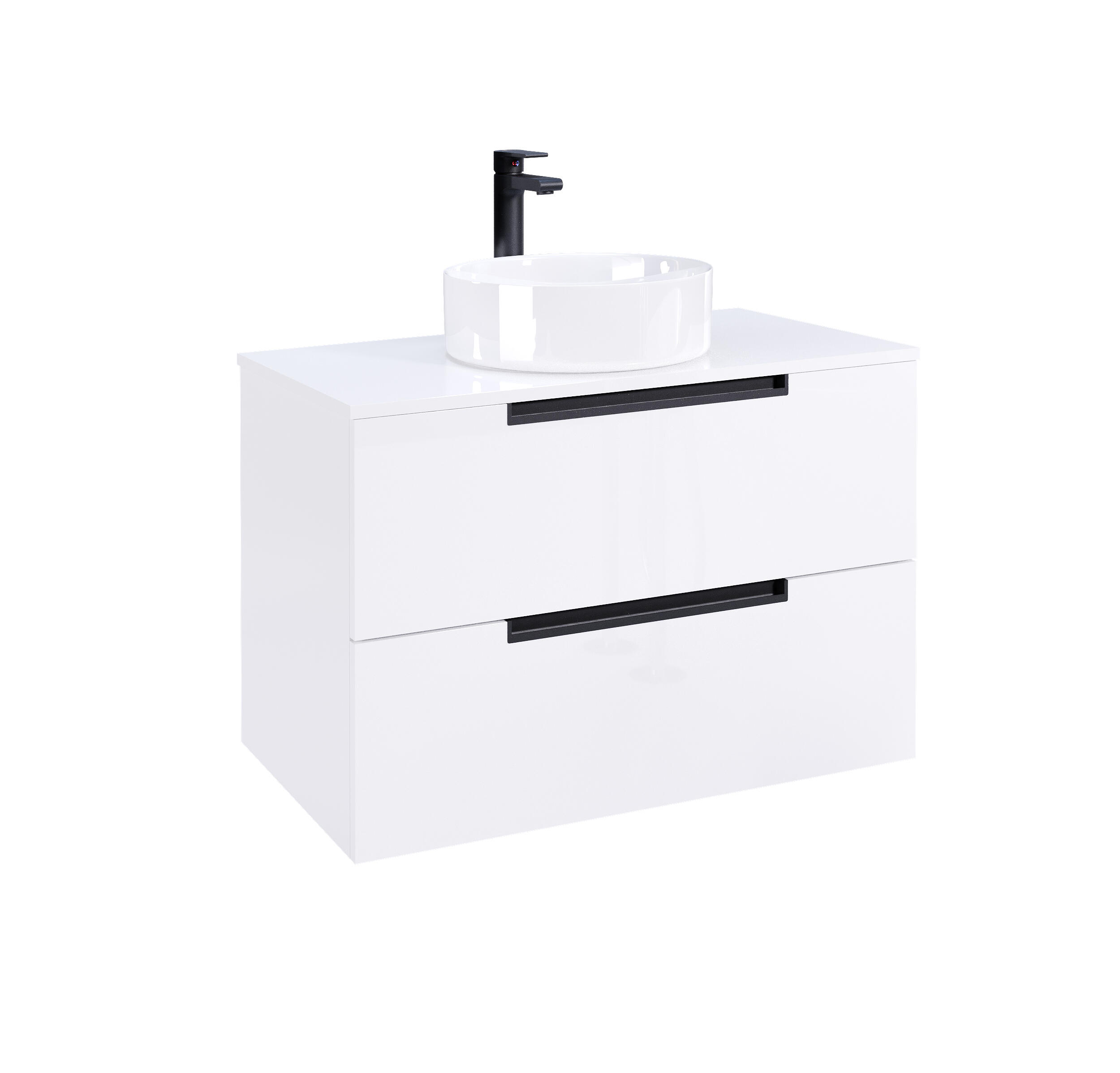 Móvel de casa de banho suspenso 80x45x55 cm branco Lofty - 2