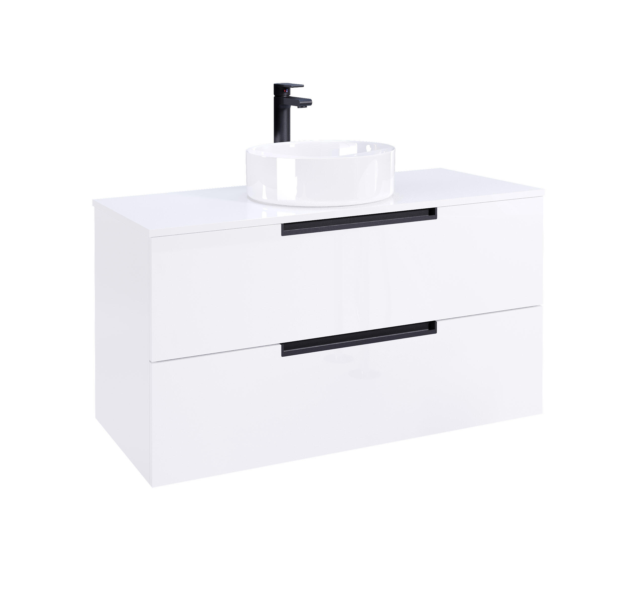 Móvel de casa de banho suspenso 100x45x55 cm branco Lofty - 2