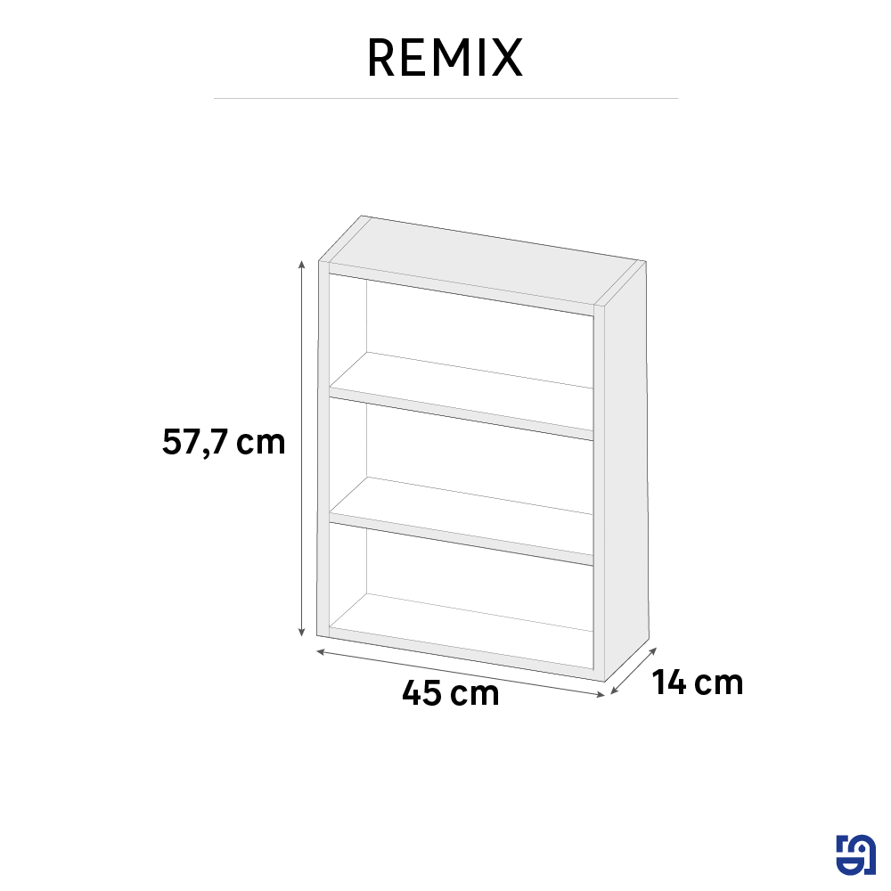 Caisson meuble haut / bas l.45 x H.58 x P.14 cm, marron, Remix - 2