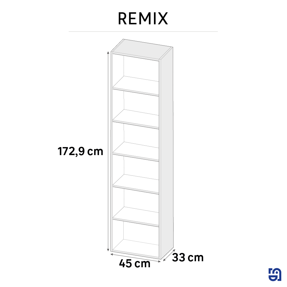 Colonne l.45 x H.173 x P.33 cm effet chêne doré Remix - 2