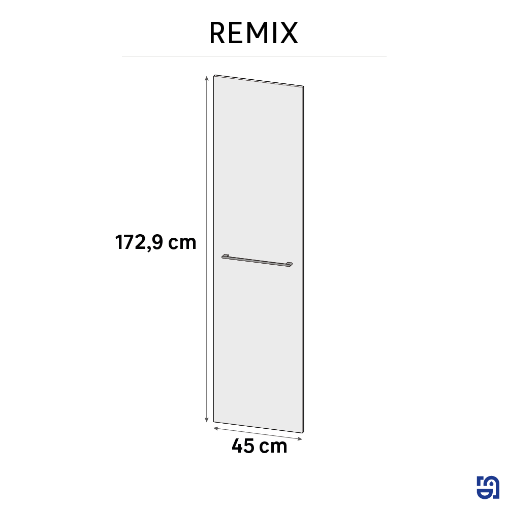 Porte effet chêne doré l.45 x H.173 cm Remix - 2