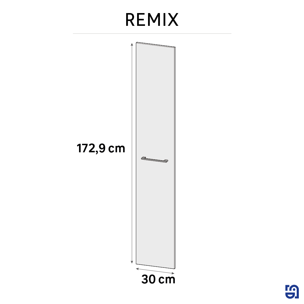Porte effet frêne ribeira l.30 x H.173 cm Remix - 2