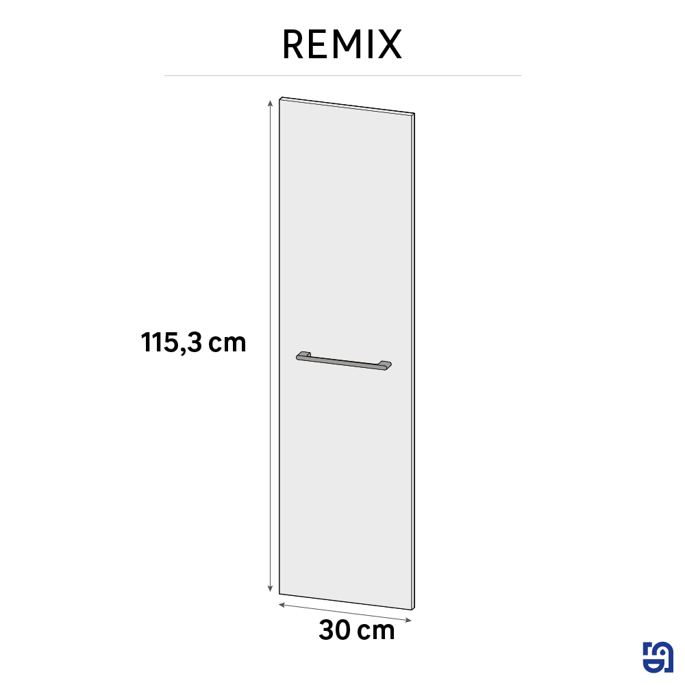 Porte effet chêne doré l.30 x H.115 cm Remix - 2