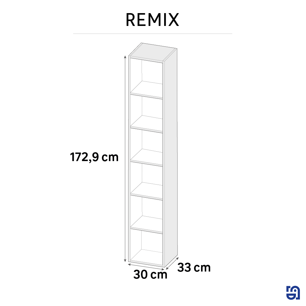 Colonne l.30 x H.173 x P.33 cm effet chêne doré Remix - 2