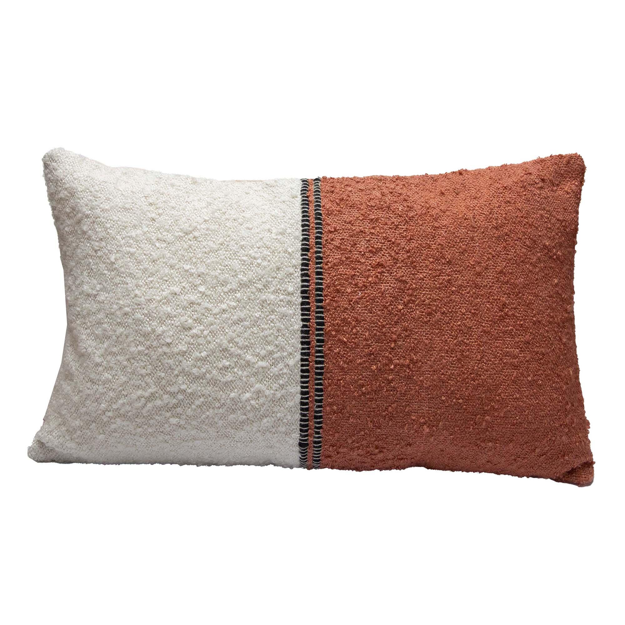 Coussin Déhoussable Atmosphera Lilou - Taille 45x45cm - Velours Rose Terracotta - Rembourrage Polyester