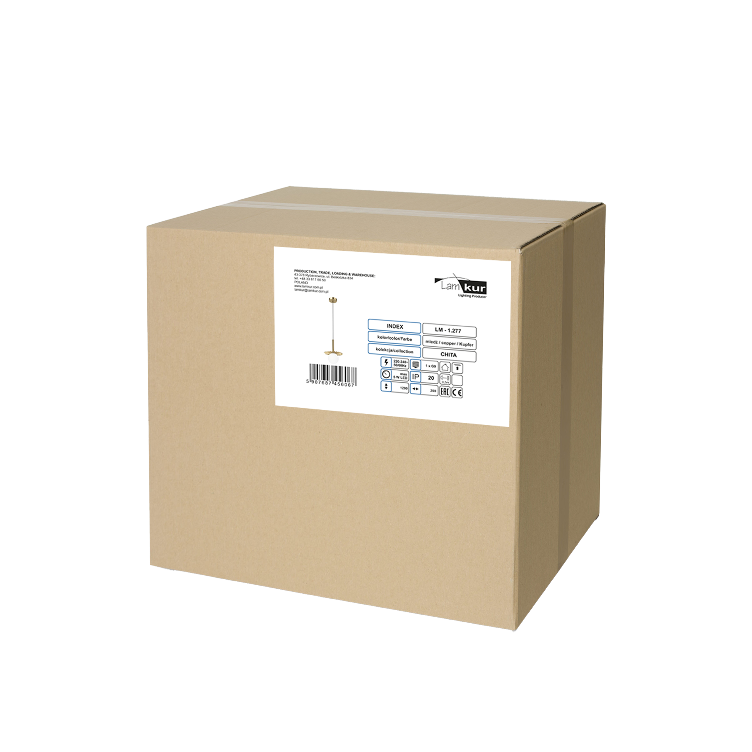 Lampa wisząca Chita miedź G9 Lamkur - 15