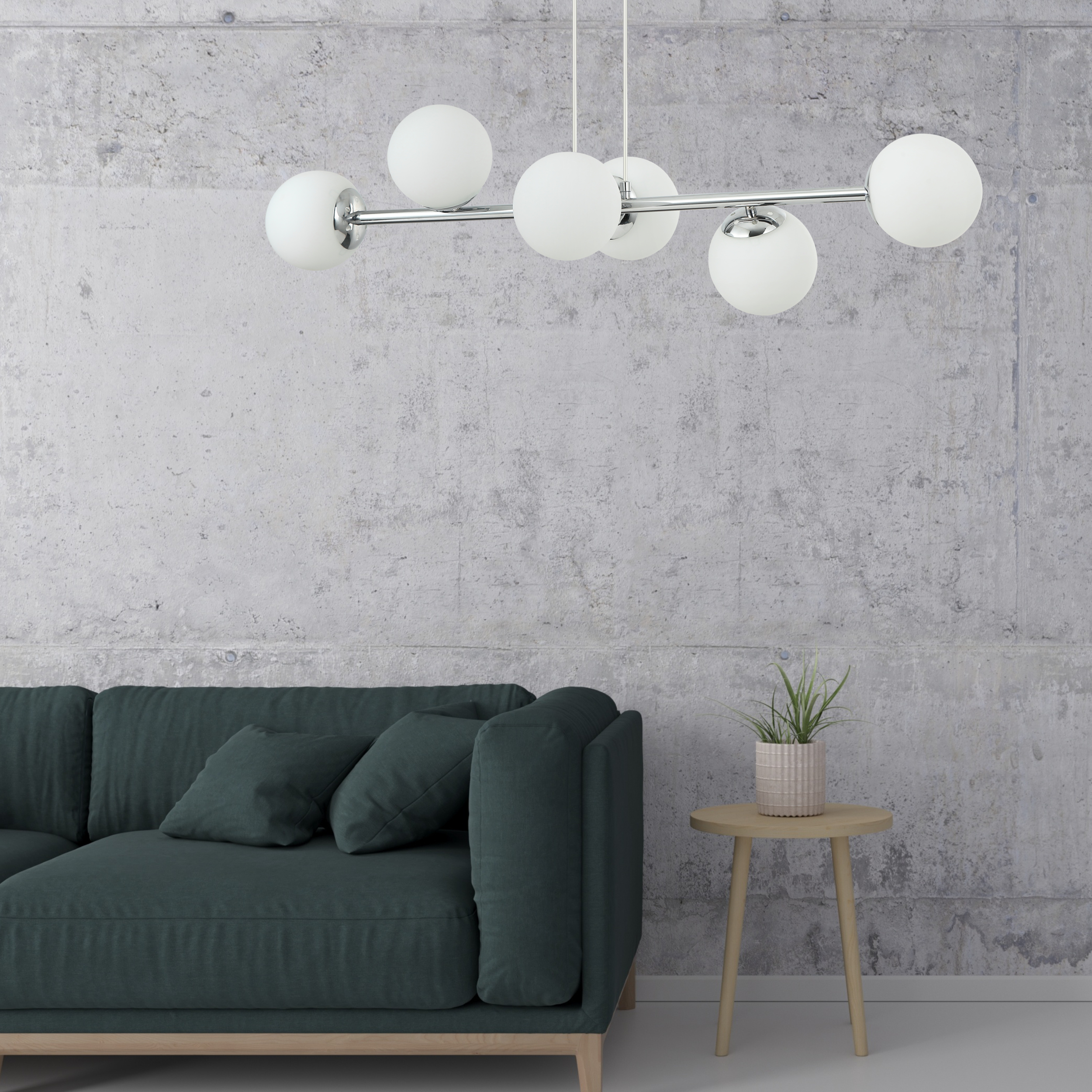 Lampa wisząca Cynthia chrom 6 x E14 Lamkur - 2