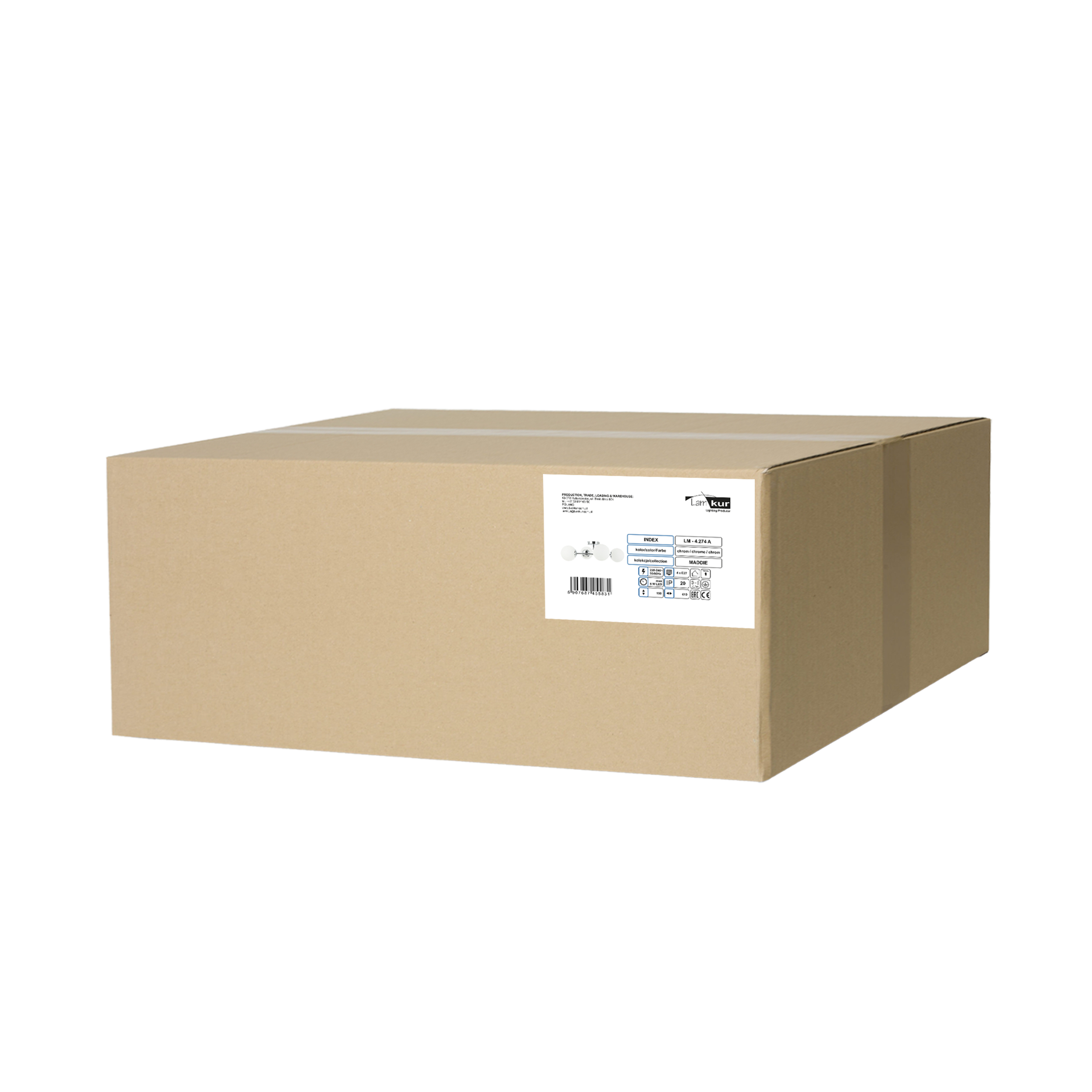 Lampa sufitowa Maddie chrom 4 x E14 Lamkur - 10