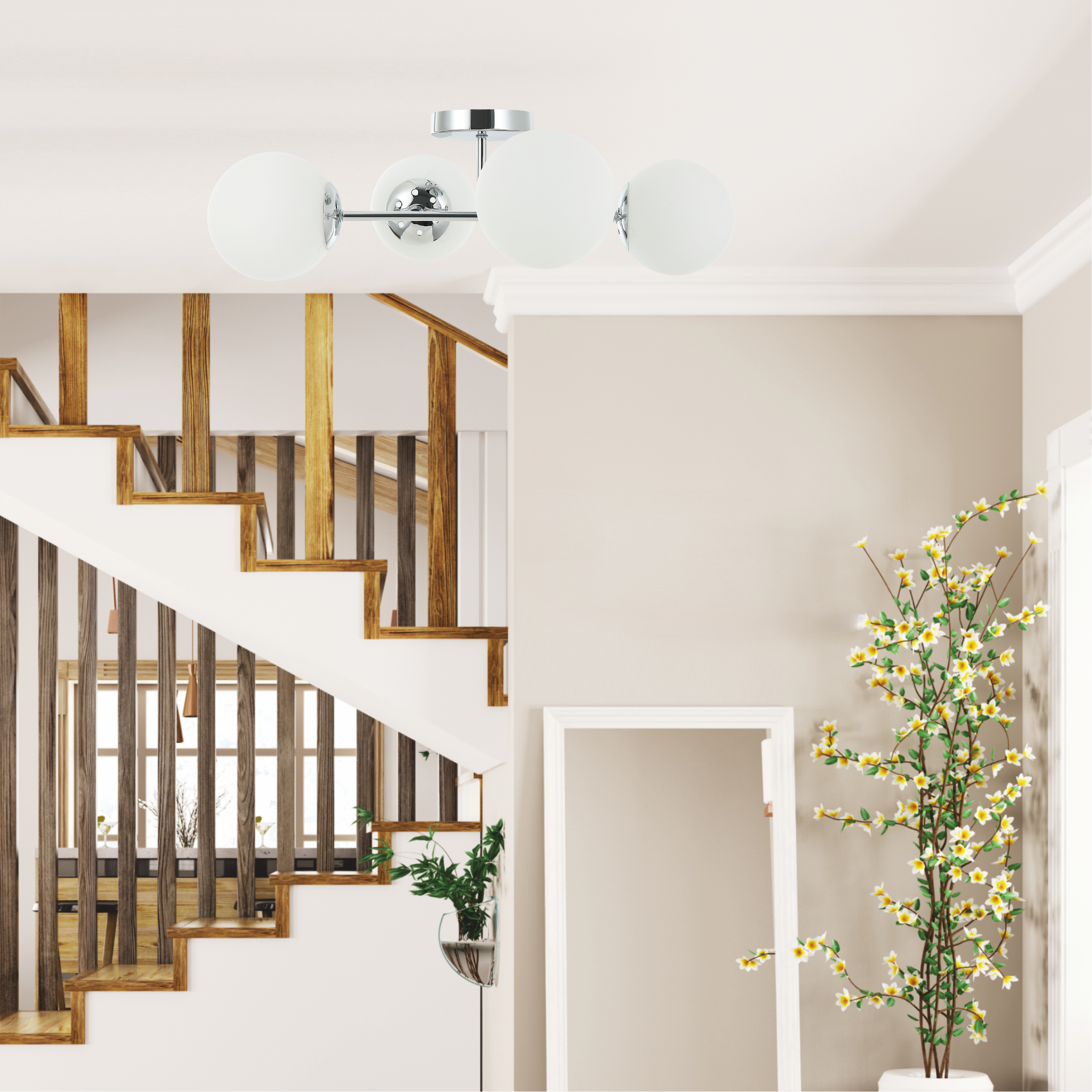 Lampa sufitowa Maddie chrom 4 x E14 Lamkur - 3