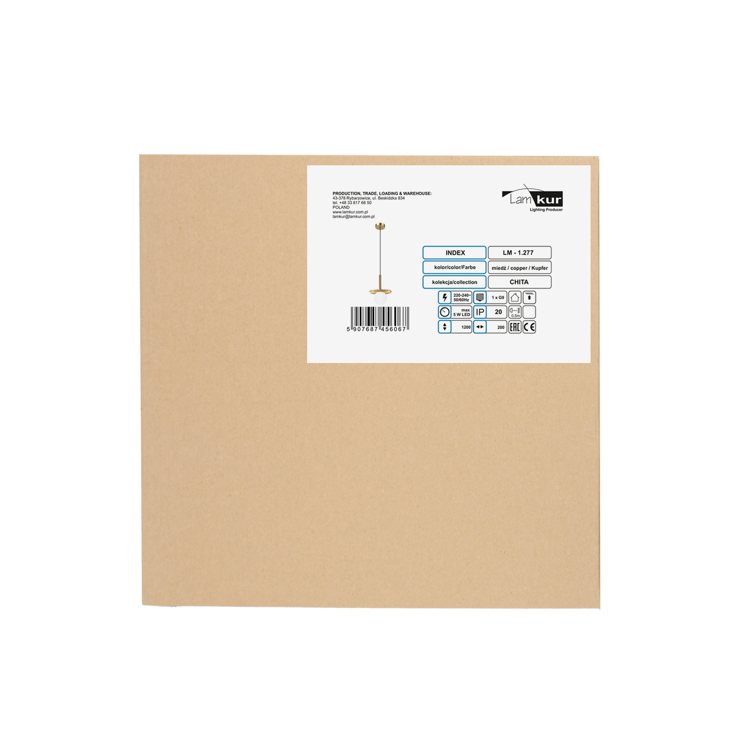 Lampa wisząca Chita miedź G9 Lamkur - 14