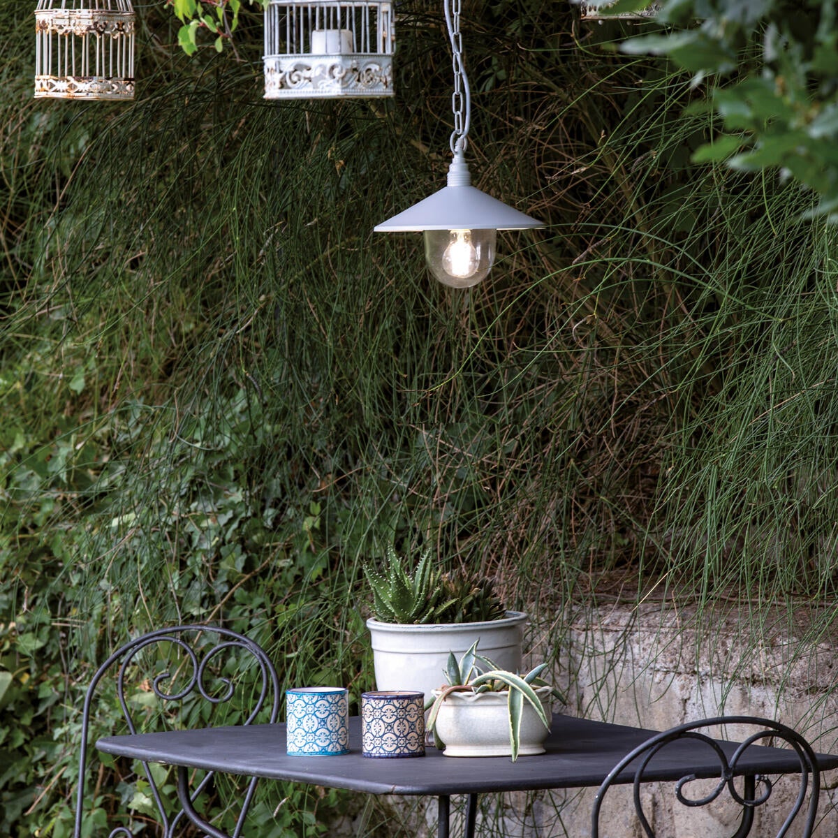 Lampadario Classico Spectre marrone paralume trasparente E27 Ø27cm SOVIL - 3