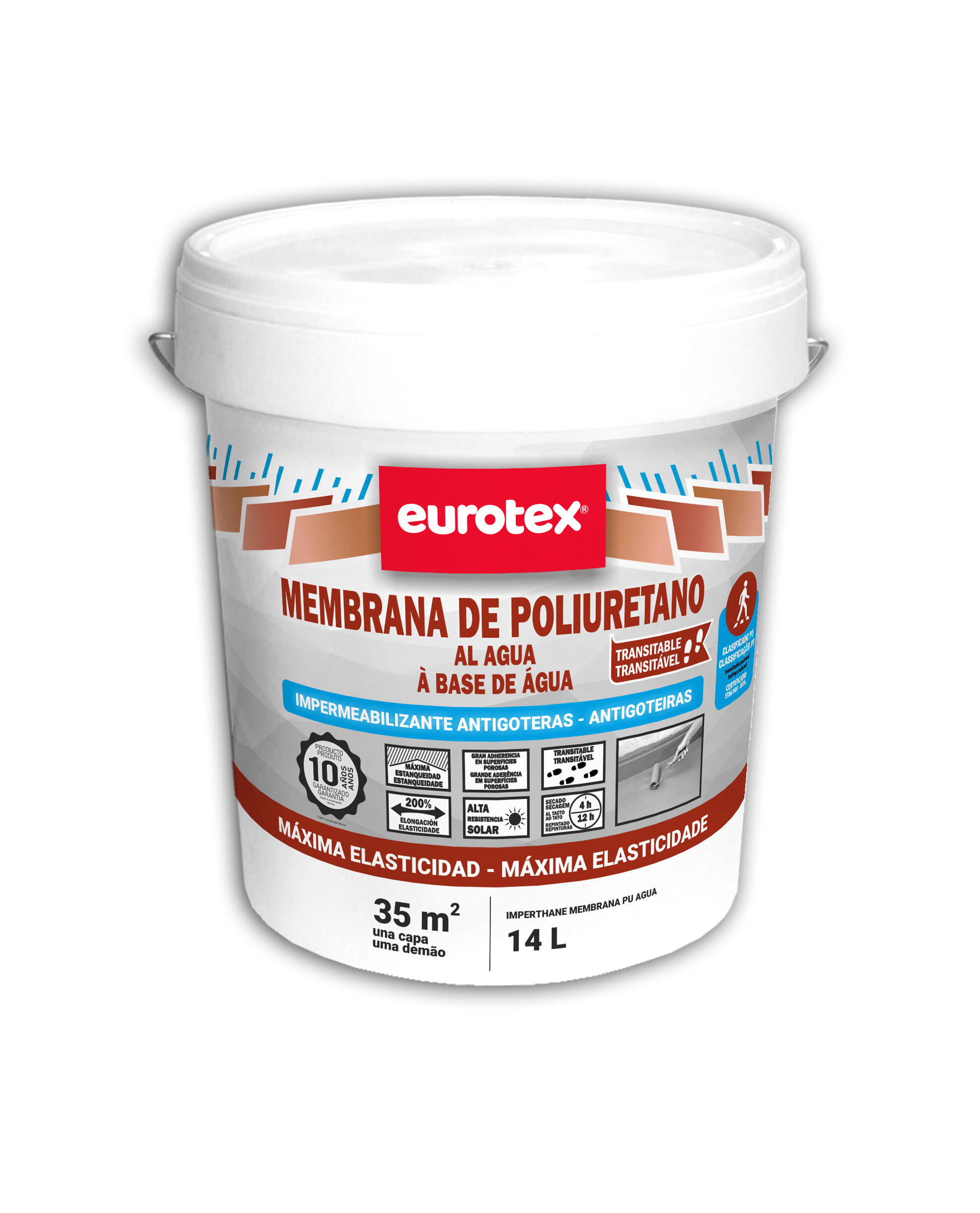 MEMBRANA DE POLIURETANO AL AGUA 14L TRANSPARENTE - 2