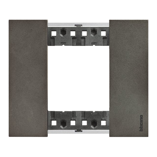 Placca 2 moduli serie Living Now BTICINO in Zama nero space