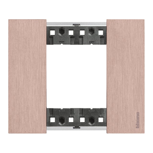 Placca 2 moduli serie Living Now BTICINO in Zama rame
