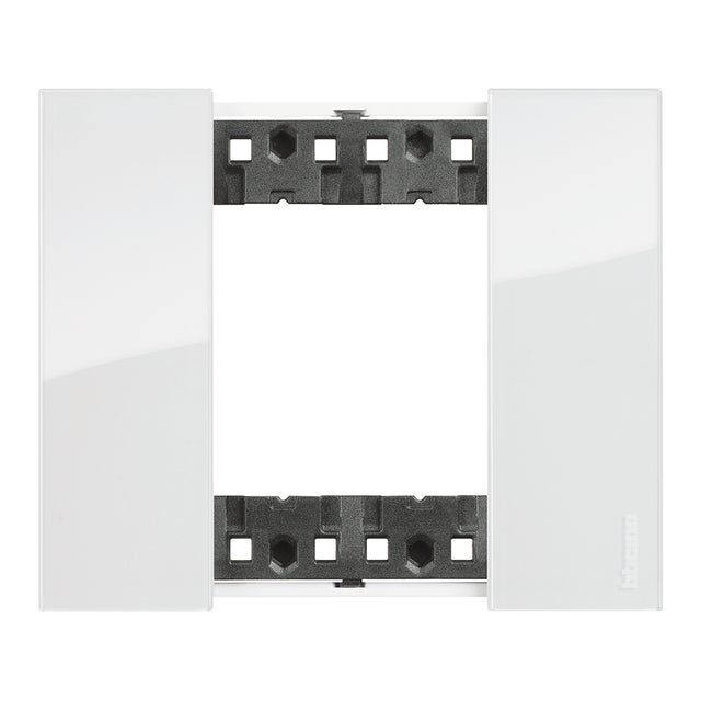 Placca 2 moduli serie Living Now BTICINO in ABS bianco ghiaccio