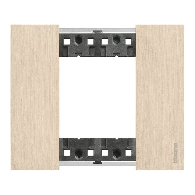 Placca 2 moduli serie Living Now BTICINO in Zama oro