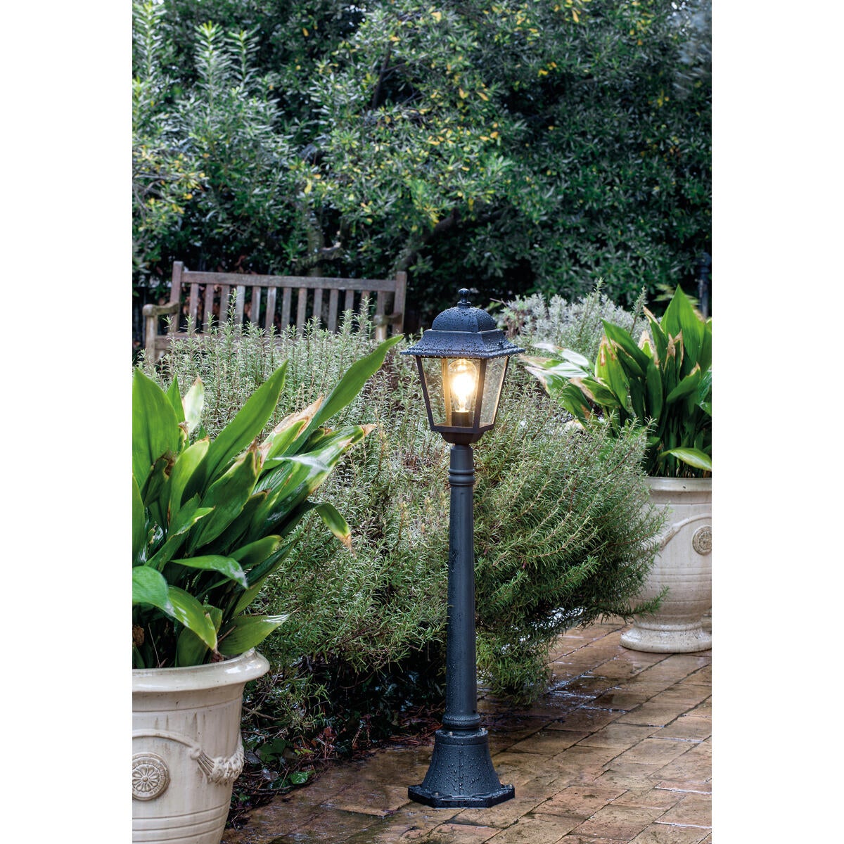 Lampione da giardino, Quadrata H 114 cm, nero, IP43 SOVIL - 2