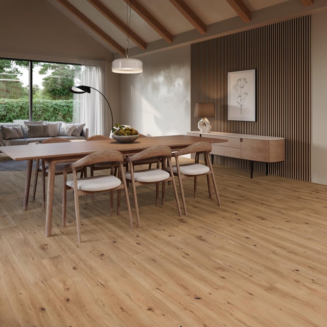 Parquet multistrato Scala M in rovere naturale spazzolato rustico sp. 14/3 mm 1.44 m²