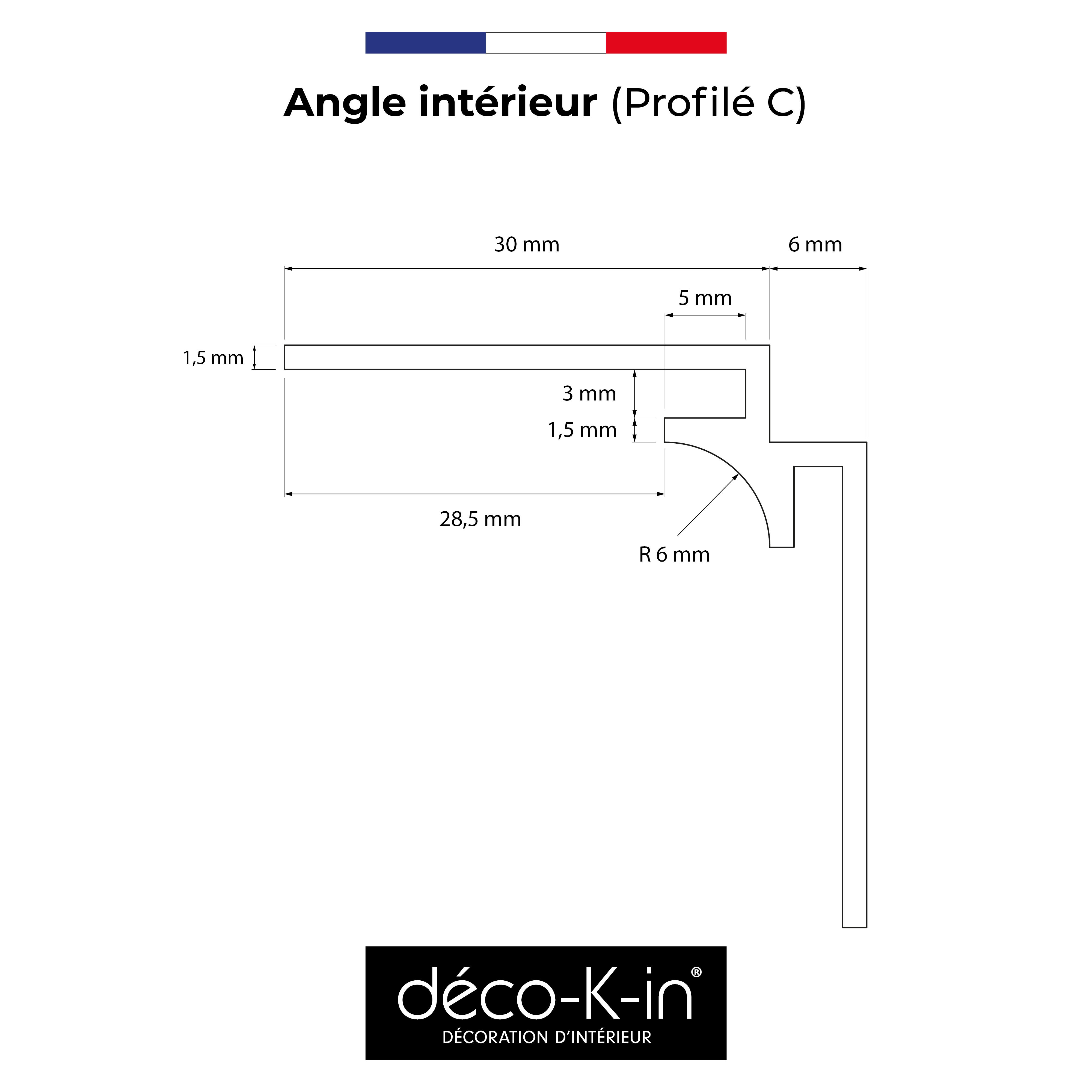 Profil D angle Int rieur Pour Panneau Mural Or Mat Hauteur 255 Cm 