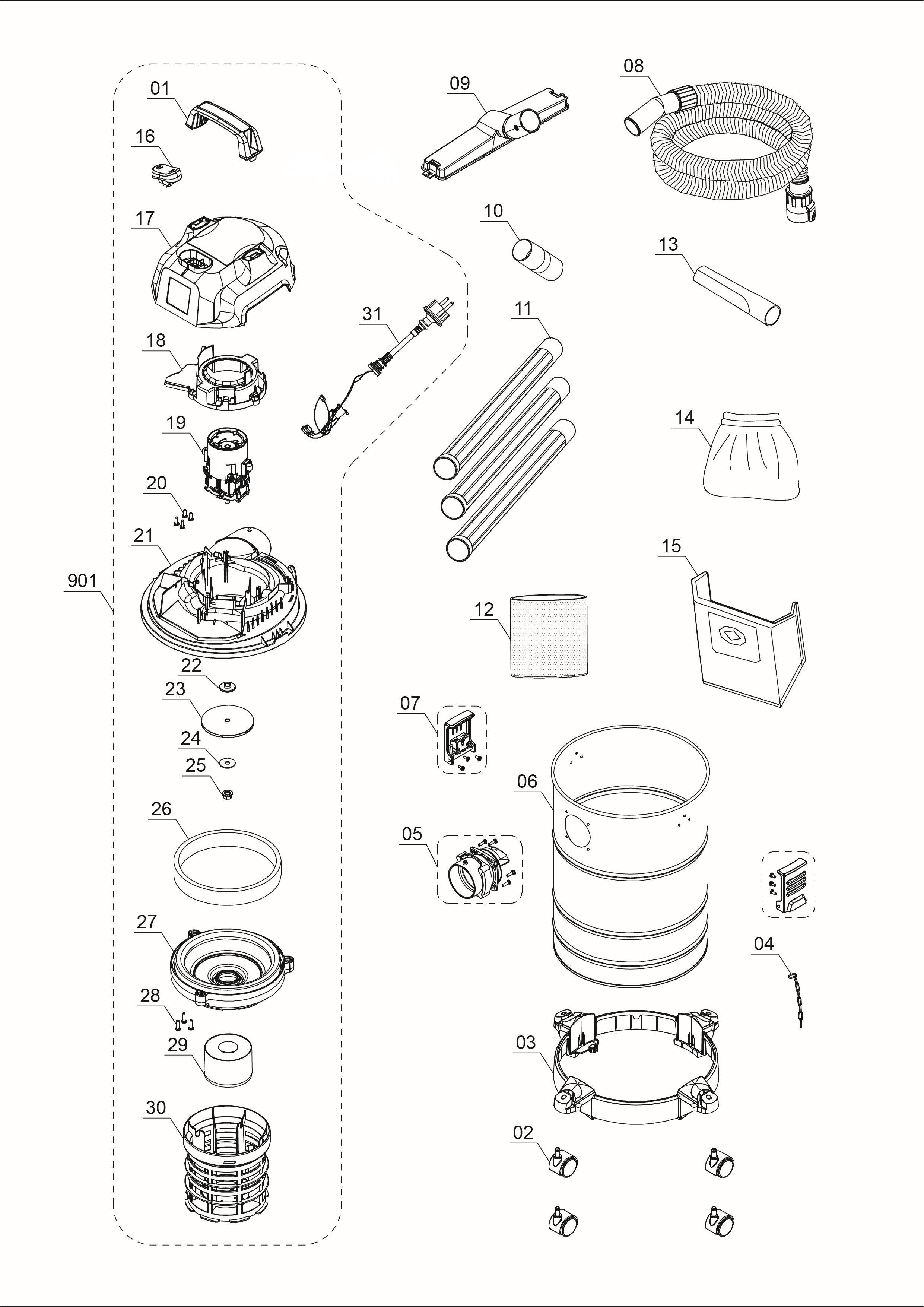 Aspirateur de chantier eau, poussières et gravats EINHELL, 18 kPa, 20 l - 2