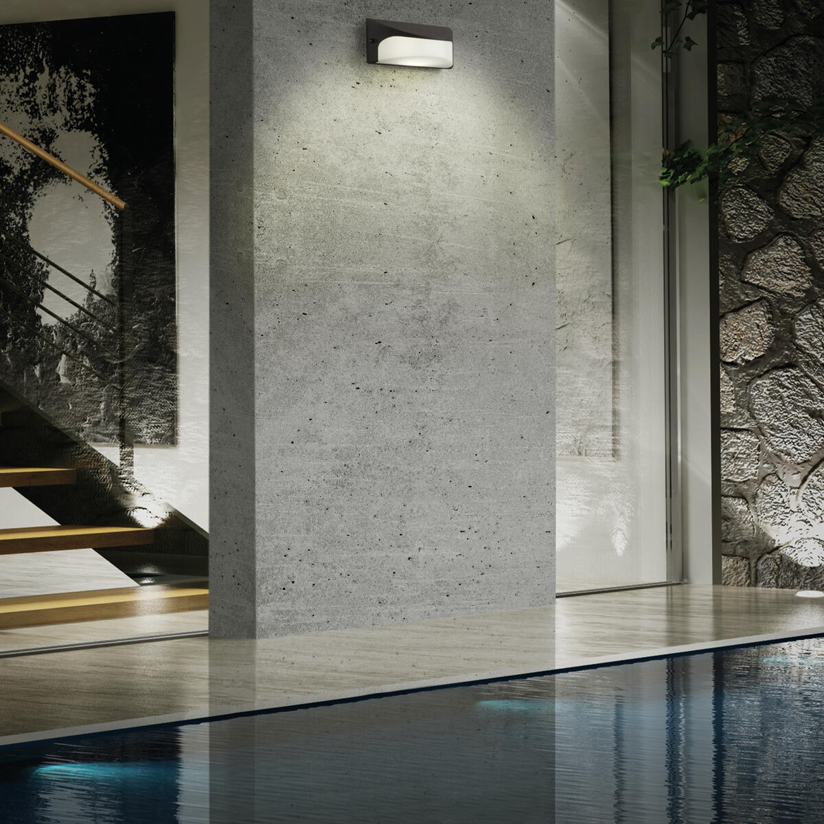 Applique LED moderno da esterno Dome grigio IP65, luce bianco naturale 1070 lumen, SOVIL - 3