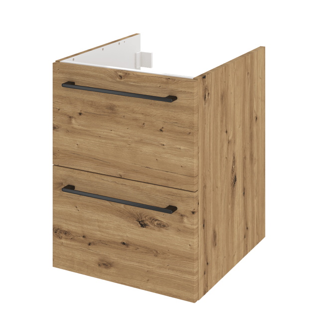 Szafka pod umywalkę wisząca Remix 58x46x45 cm brązowa złoty dąb Sensea