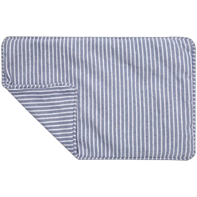 Funda de cojín rectangular Benisa algodón liso azul ink doble cara con cremallera INSPIRE 30 x 50 cm