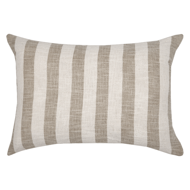 Cojín decorativo rectangular Eligio lino rayas algodón beige terra doble cara INSPIRE 40x60cm