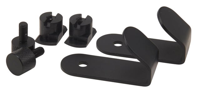 Gancio appendiabiti da avvitare FibroTech in acciaio nero satinato 2 ganci L 5 x H 2.5 cm