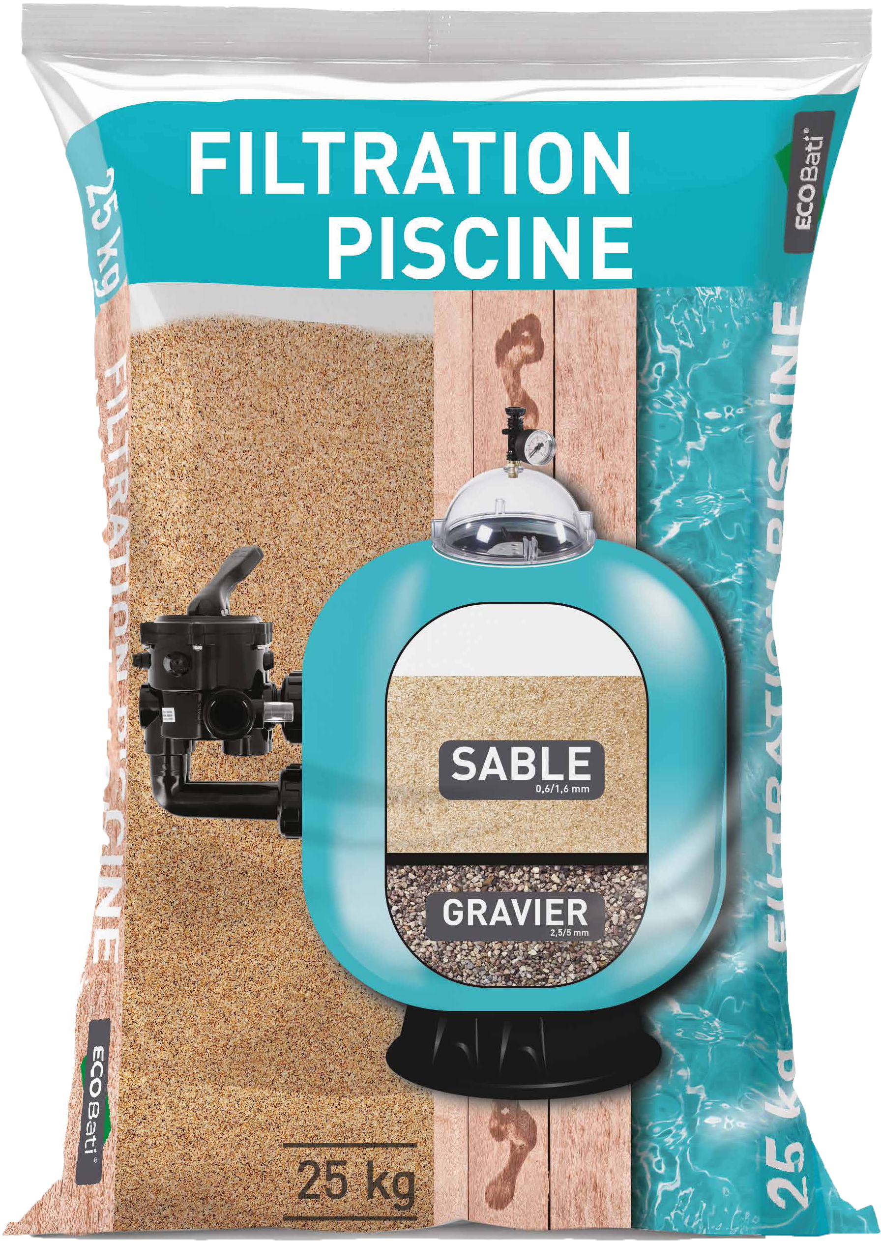 Sable De Quartz Filtrant 25 Kg - 0,4-0,8 Mm - Haute Qualité Pour Filtres à Sable De Piscine - Eau Cristalline Garantie