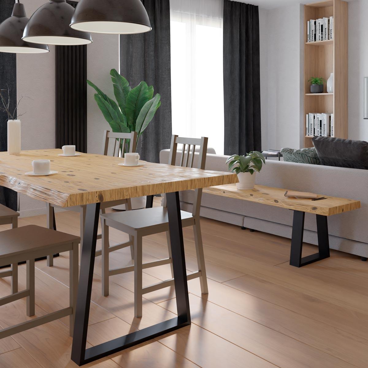 Gamba per mobili fissa TRAPEZIO STEELMI in acciaio nero opaco H 40 cm - 3