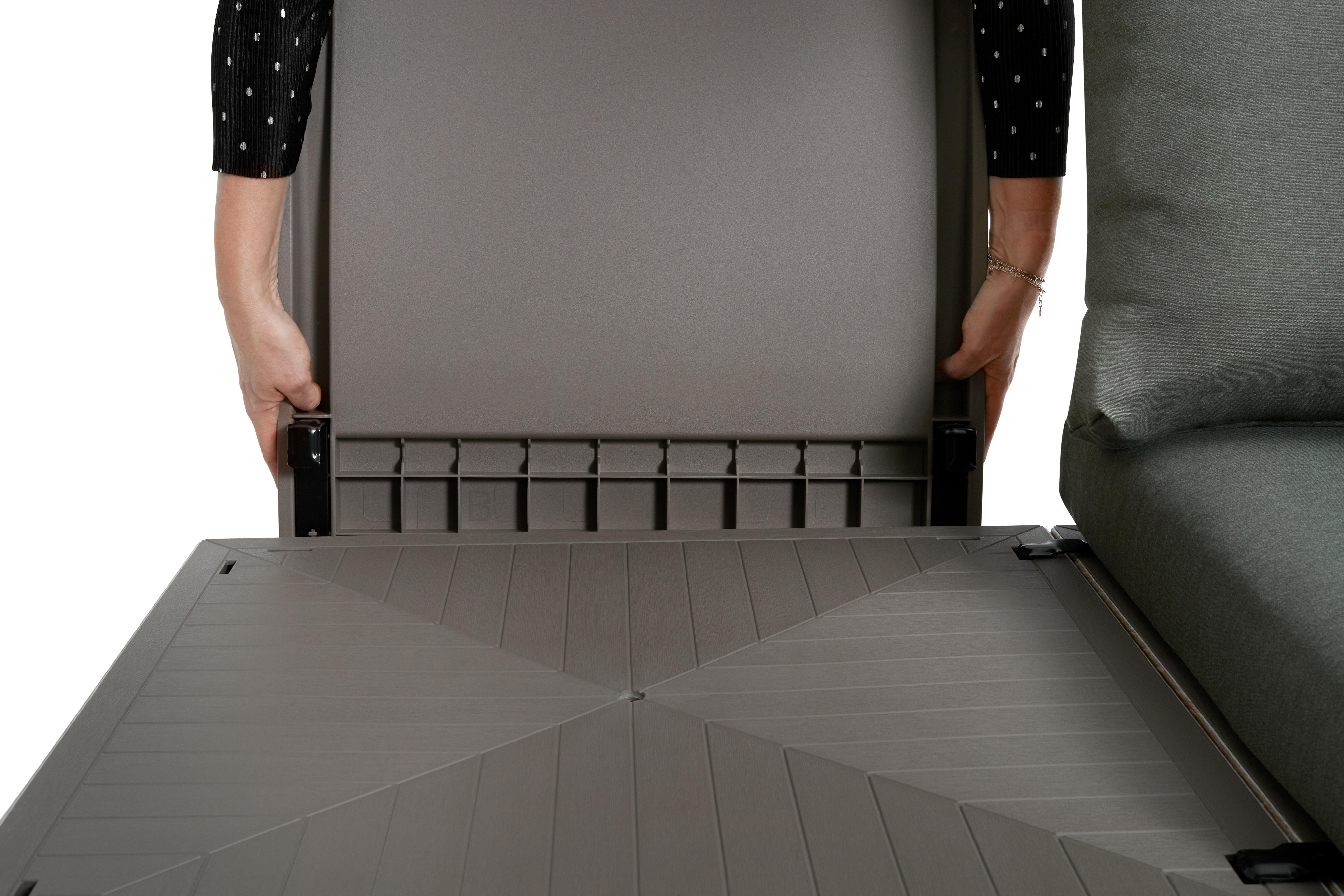 Módulo sofá individual em resina bege efeito madeira Keter Elements Signature - 6