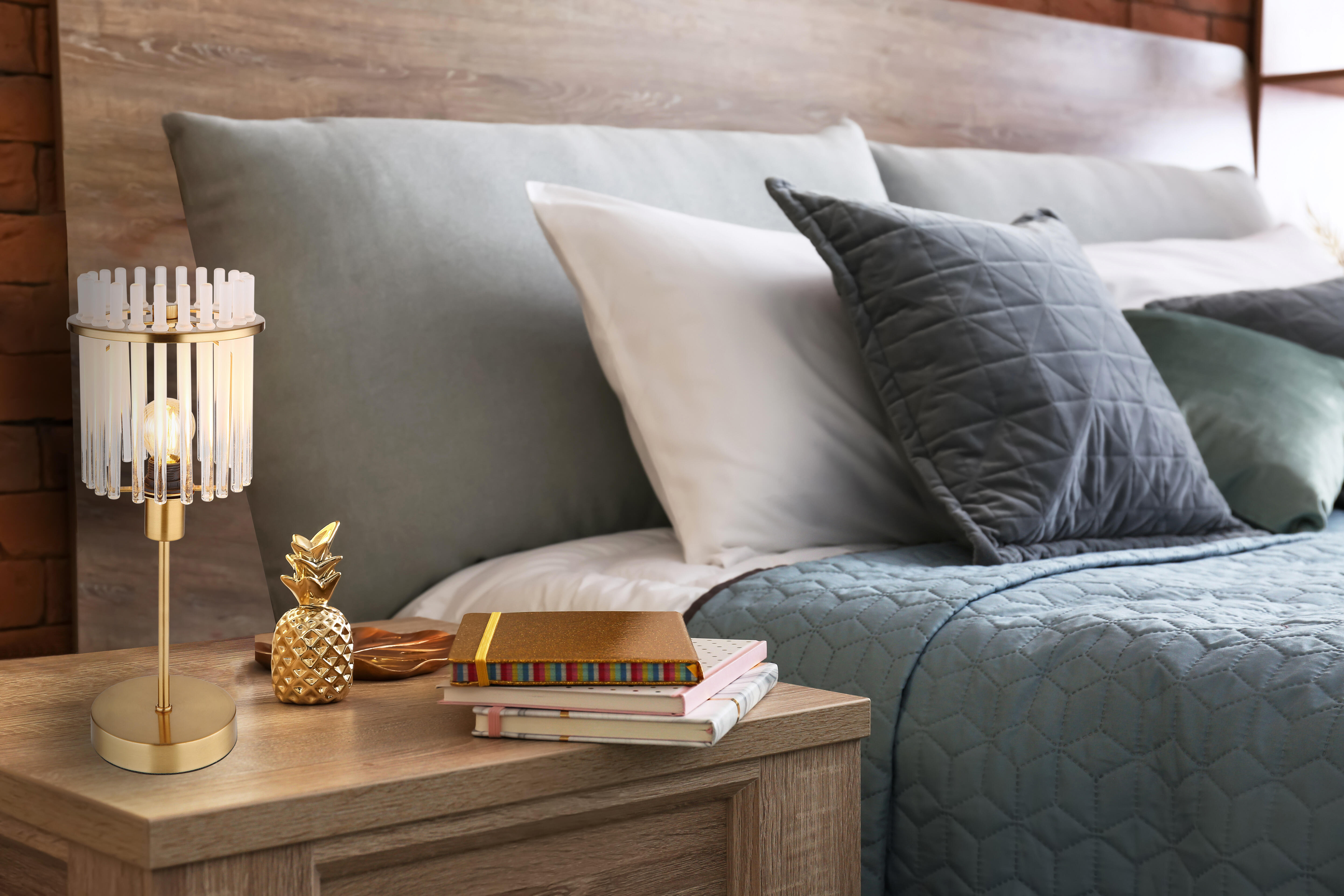 Candeeiro de mesa sem lâmpada GORLEY E14  dourado 15 x 37.5 cm GLOBO - 4