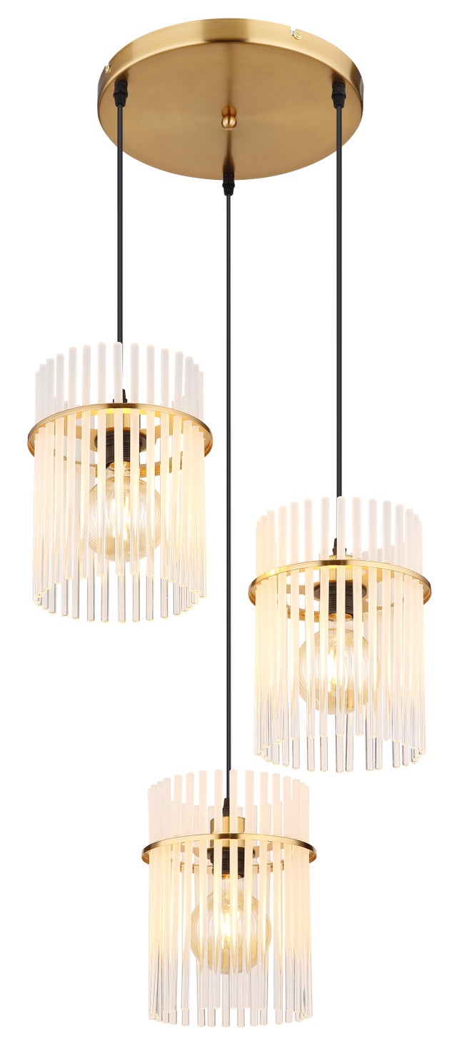 Suspensão leve sem fonte de luz Gorley E27 IP20 dourado 47 x 140 cm GLOBO