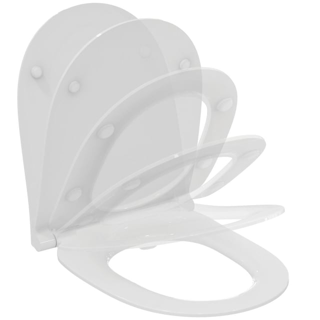 Copriwater I.LIFE O ovale originale per serie sanitari IDEAL STANDARD con chiusura rallentata in poliestere bianco