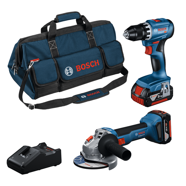 Zestaw narzędzi akumulatorowych 18 V + 2 x 4 Ah, BOSCH 0615A5007N