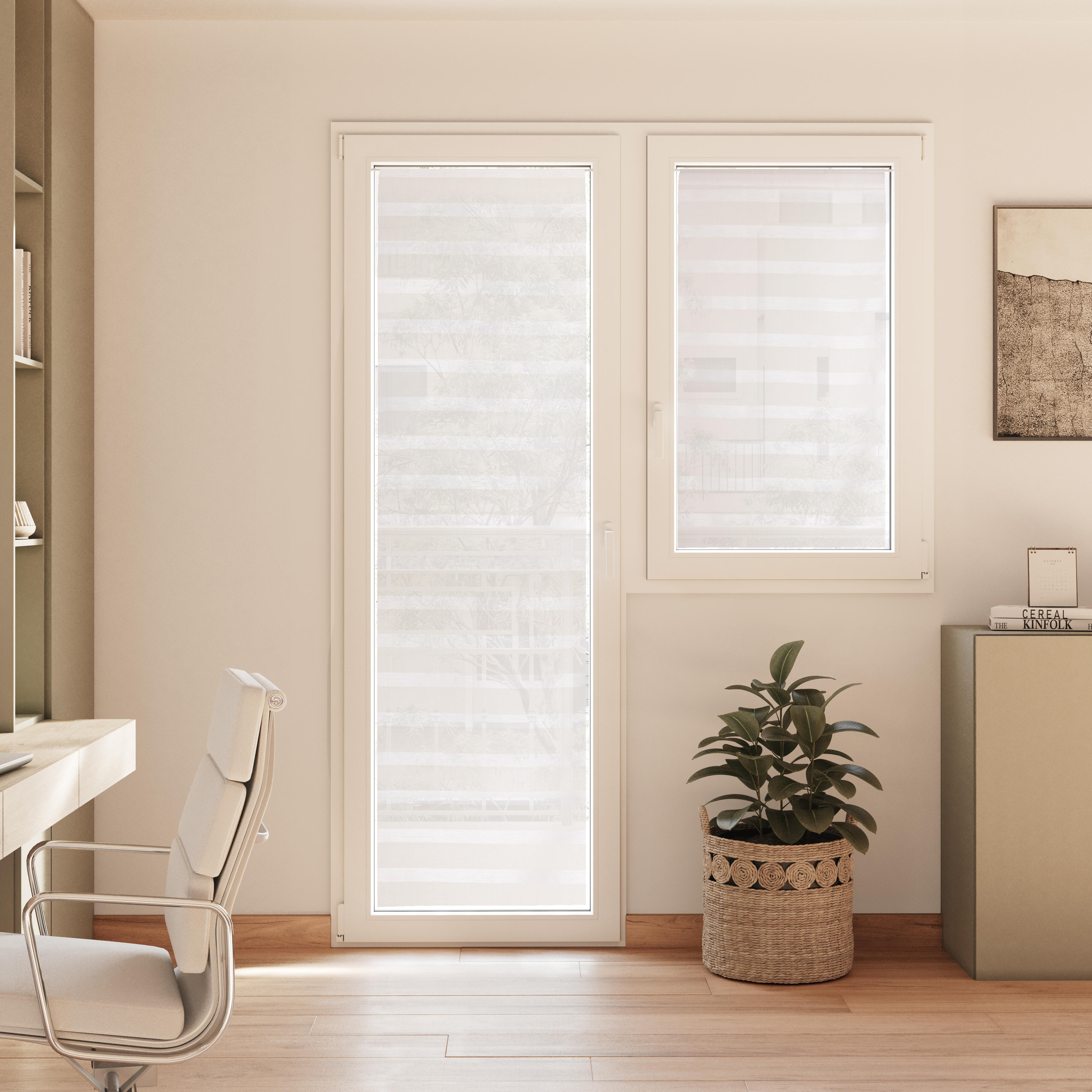 2 cortinados 60X120CM PLUTON BRANCO - 2