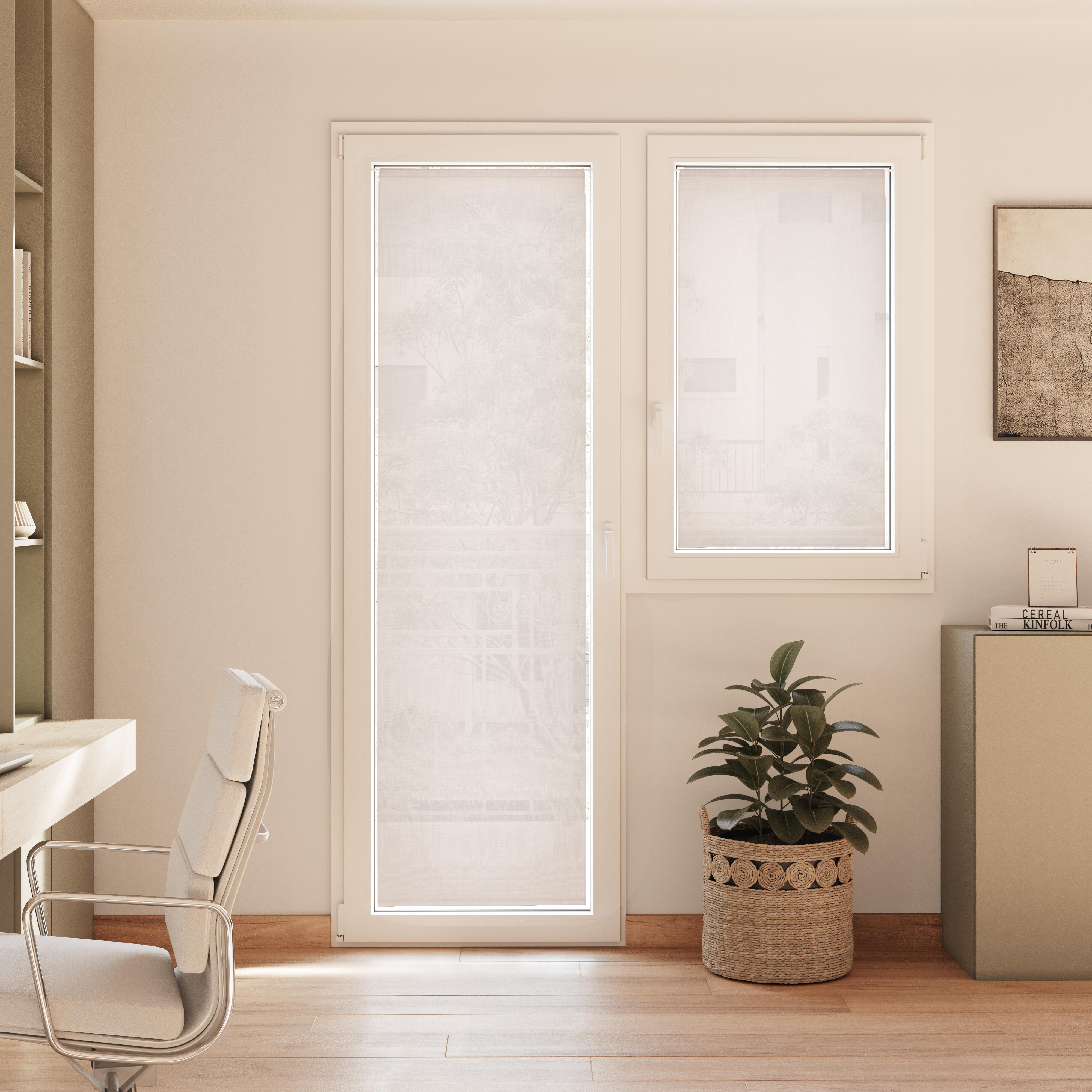 2 cortinados pequenos nali bege 60x90 cm - 2