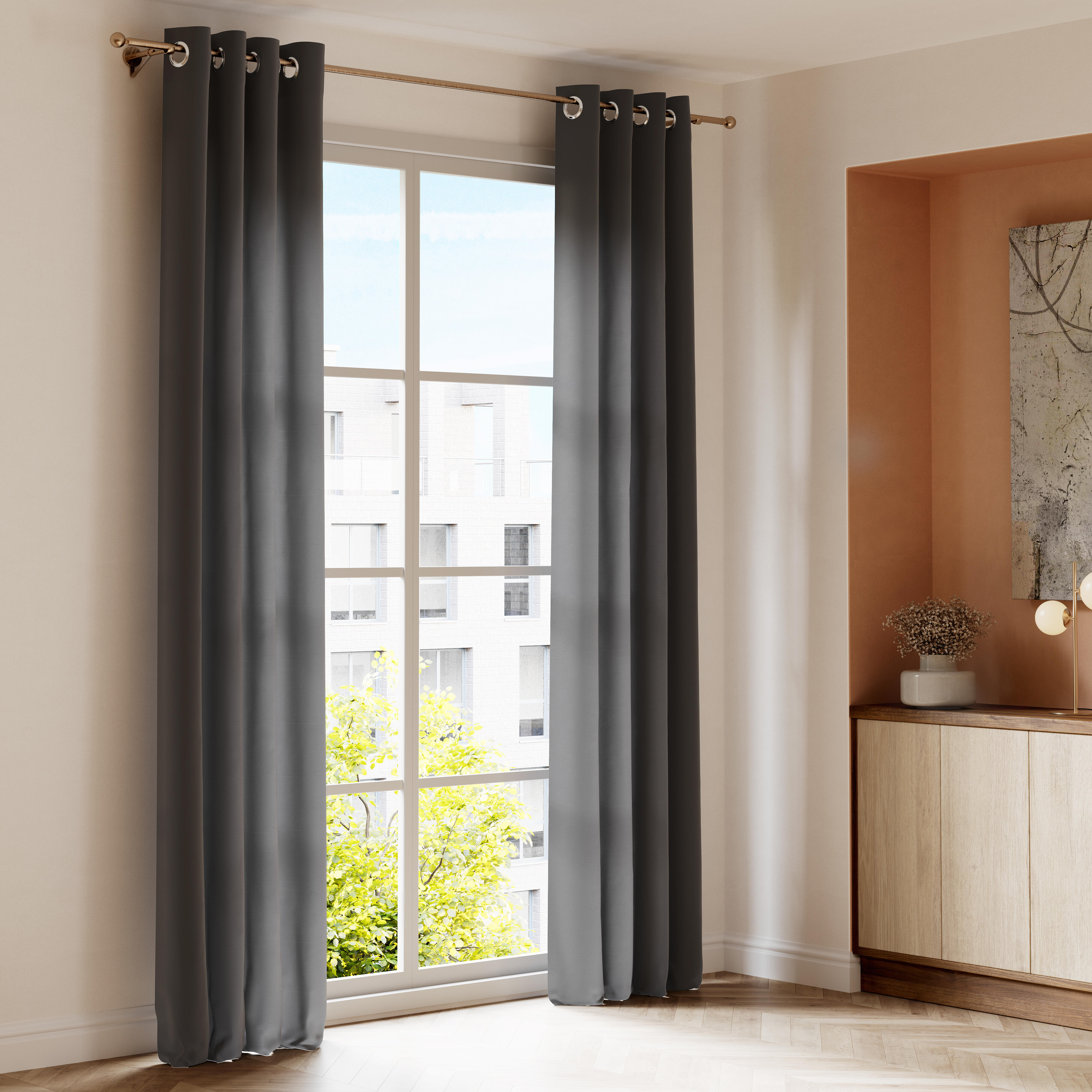 Cortinado ilhós térmico Ragnar 140x280cm cinza Inspire - 2