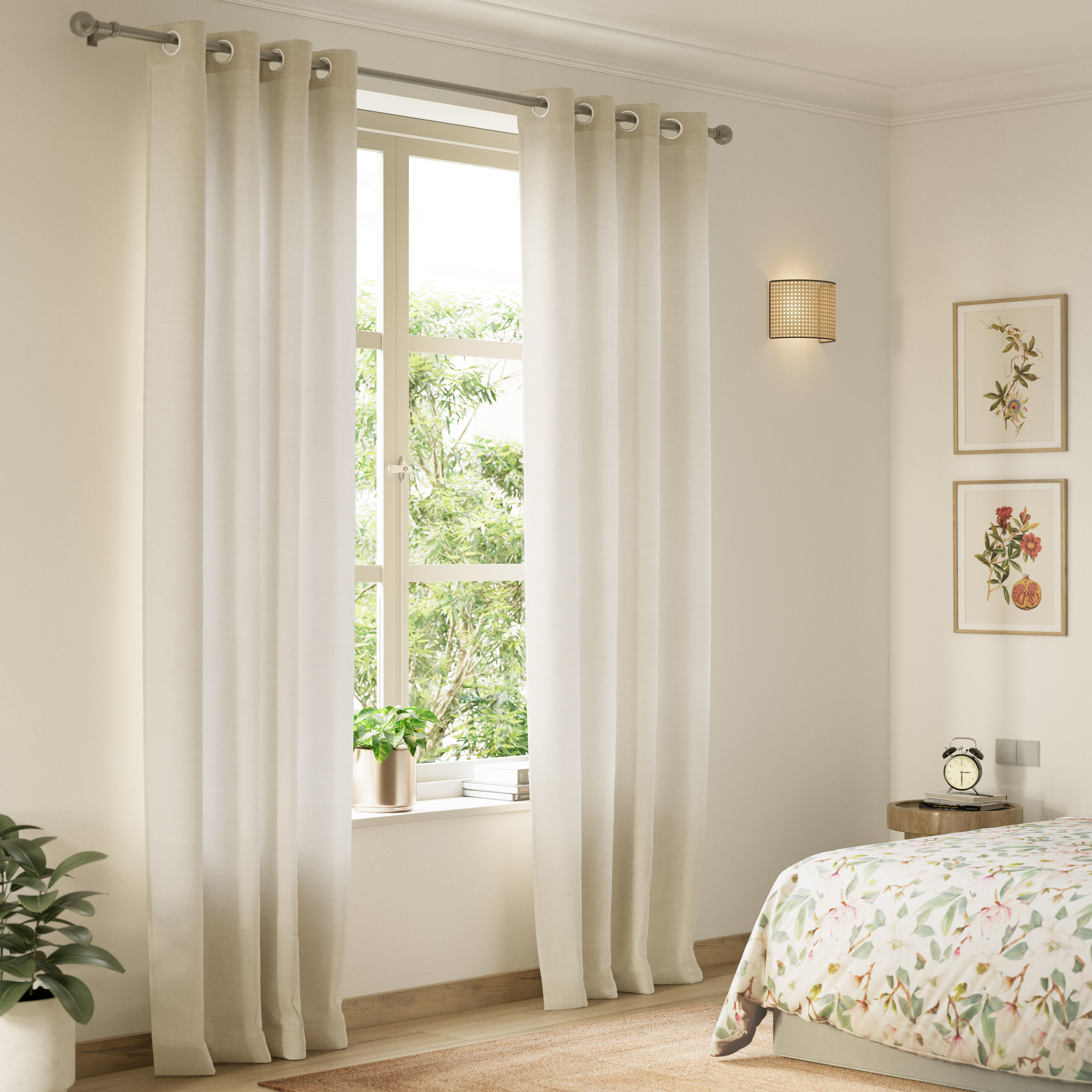 Cortina  ollaos Pharell  INSPIRE liso beige trench de 140x280cm - 3