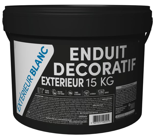 Crépi façade acrylique D3 blanc 15 kg