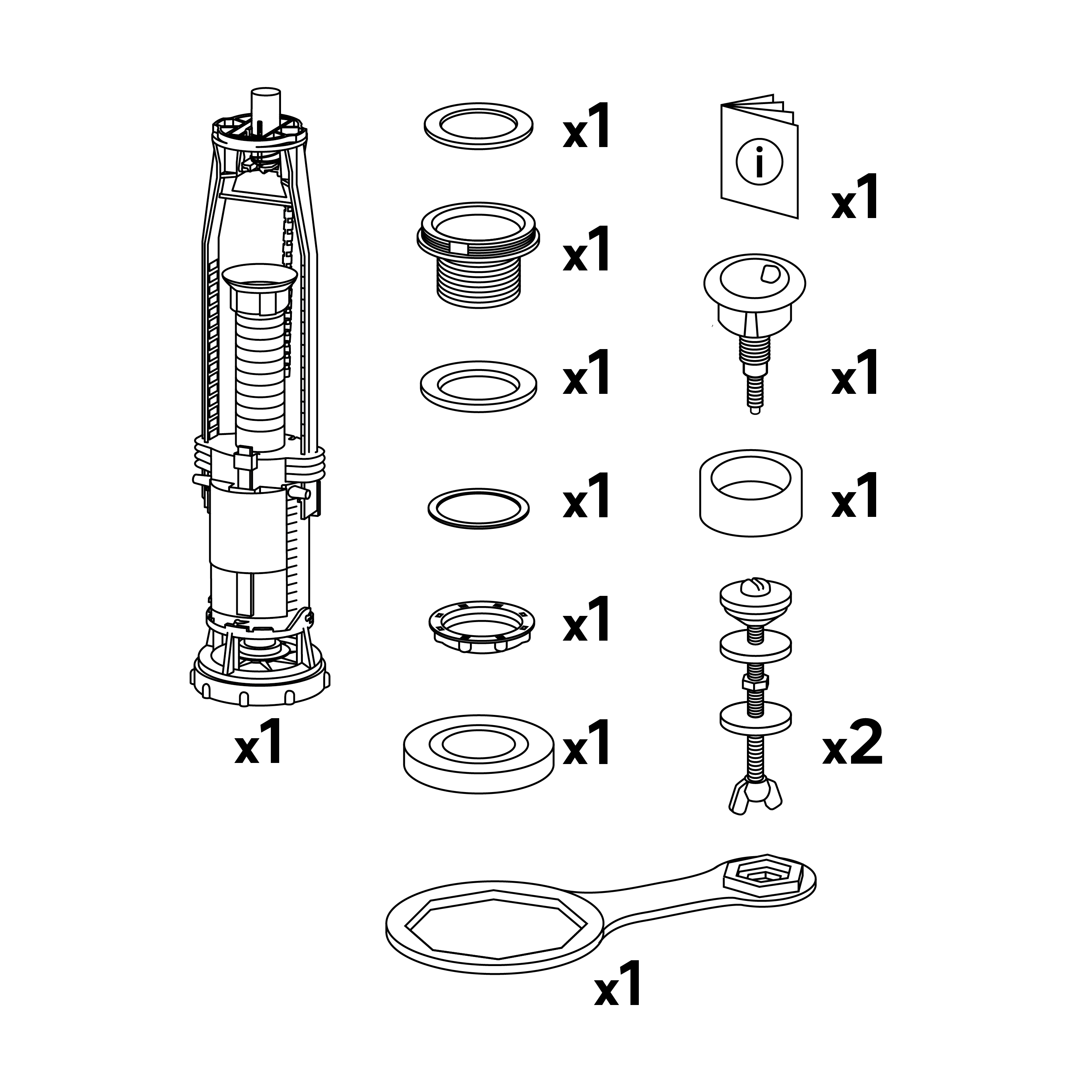 Descargador EQUATION doble pulsador 3/6L - 8