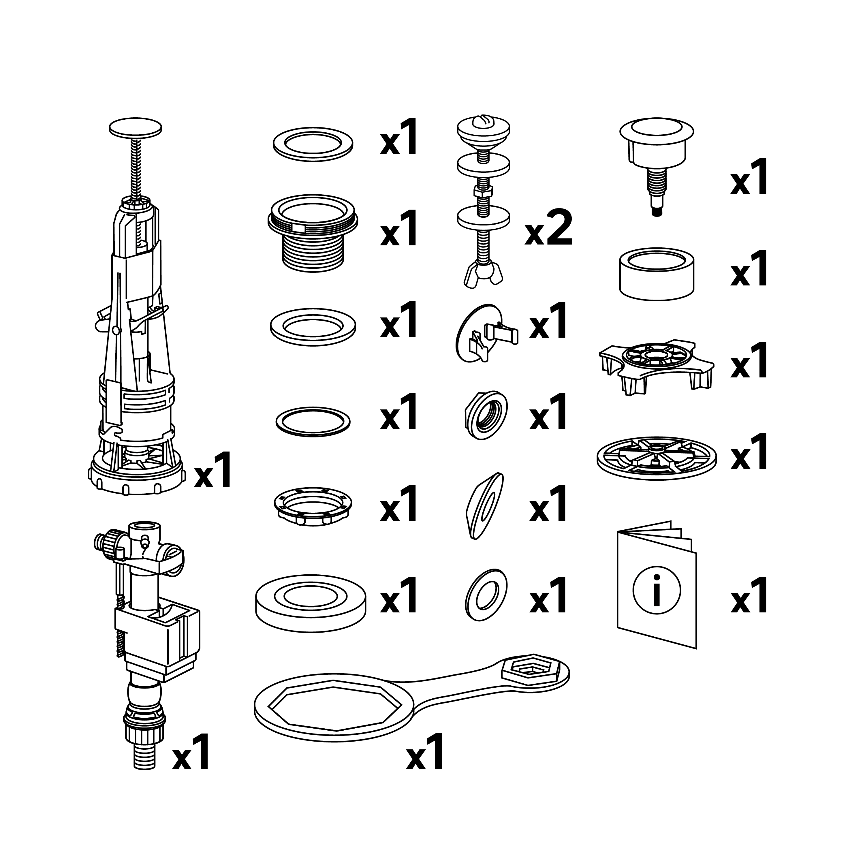 Conjunto wc EQUATION pulsador simple + grifo universal - 9