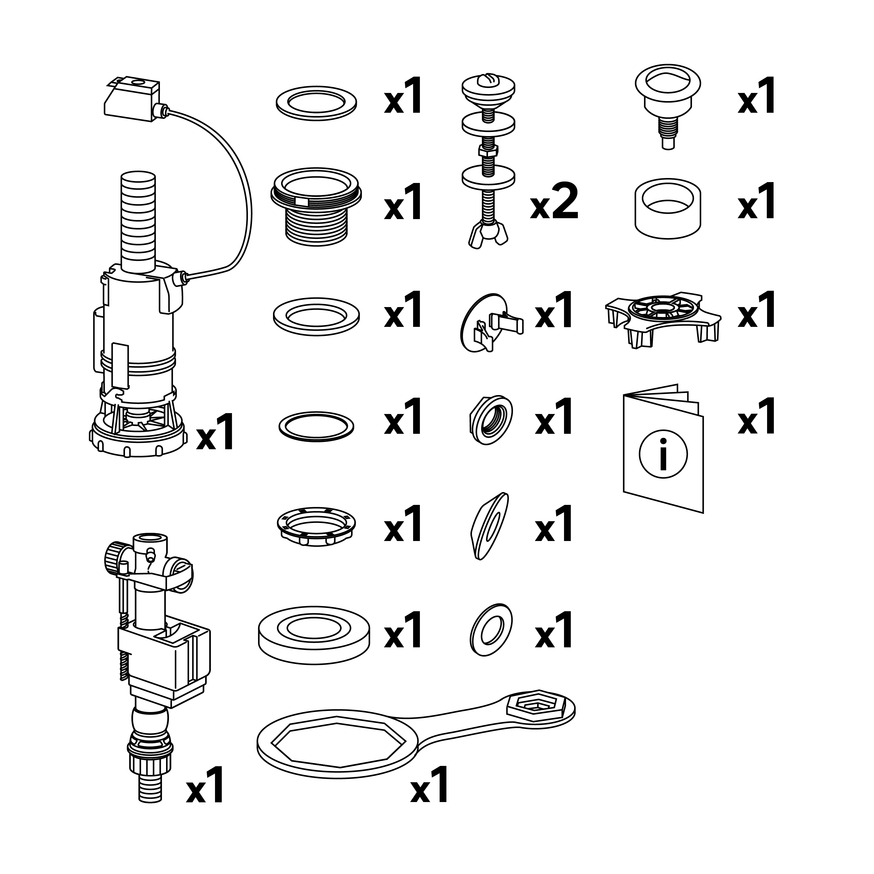 Conjunto válvula descarga dupla mais torneira universal Equation - 3