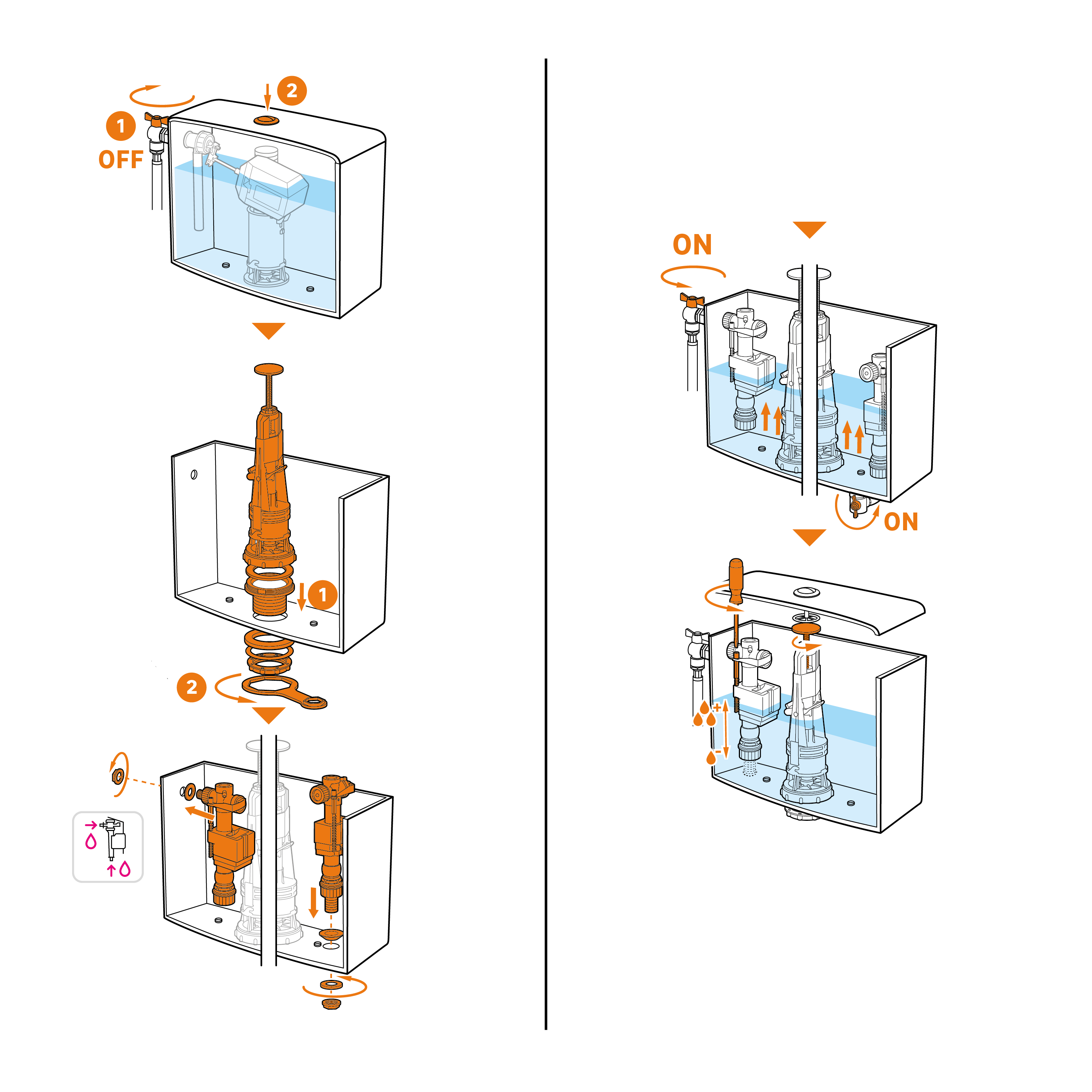 Conjunto wc EQUATION pulsador simple + grifo universal - 10