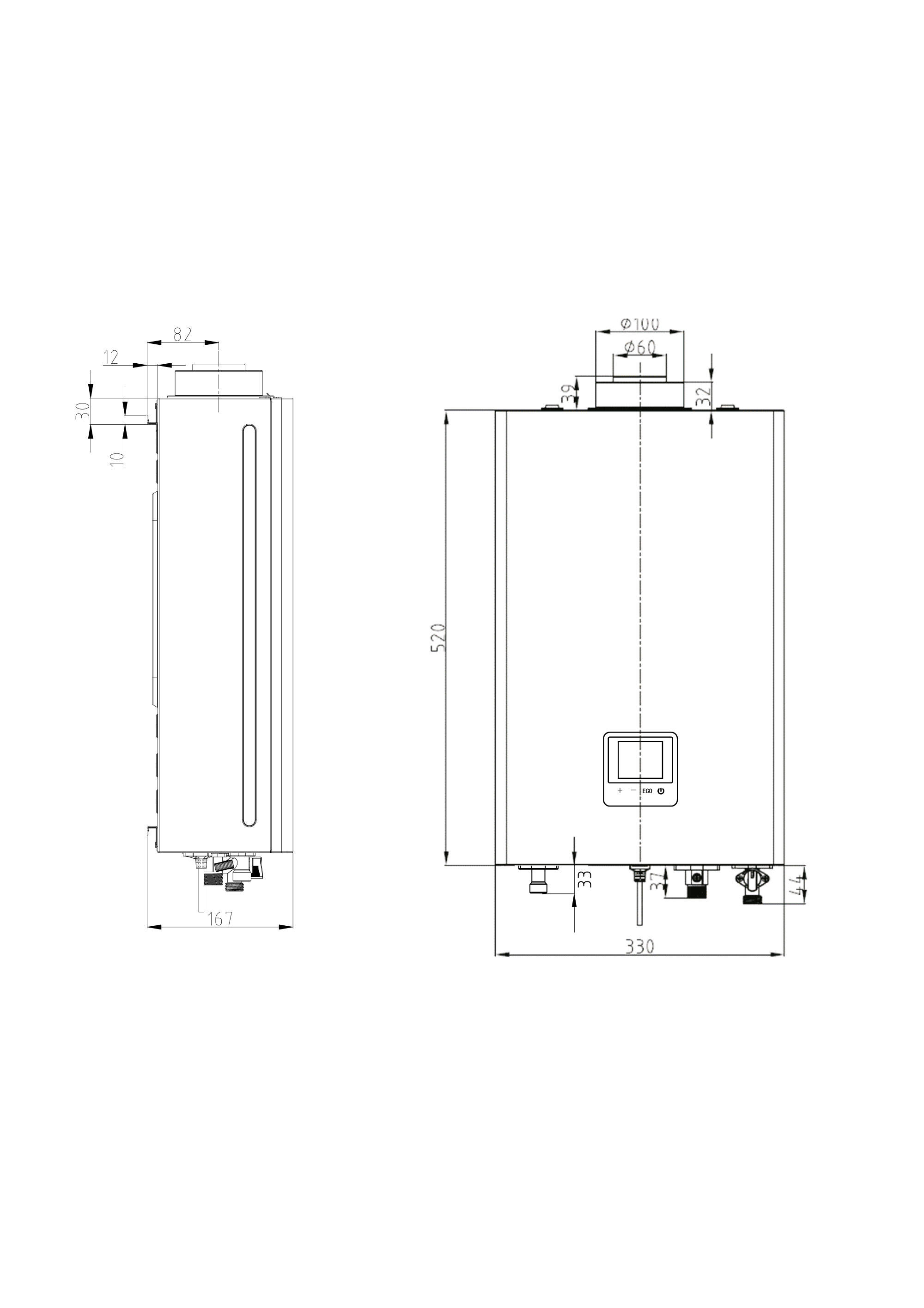 Calentador gas estanco FAGOR FEE-12 NOX gas butano 12L - 3