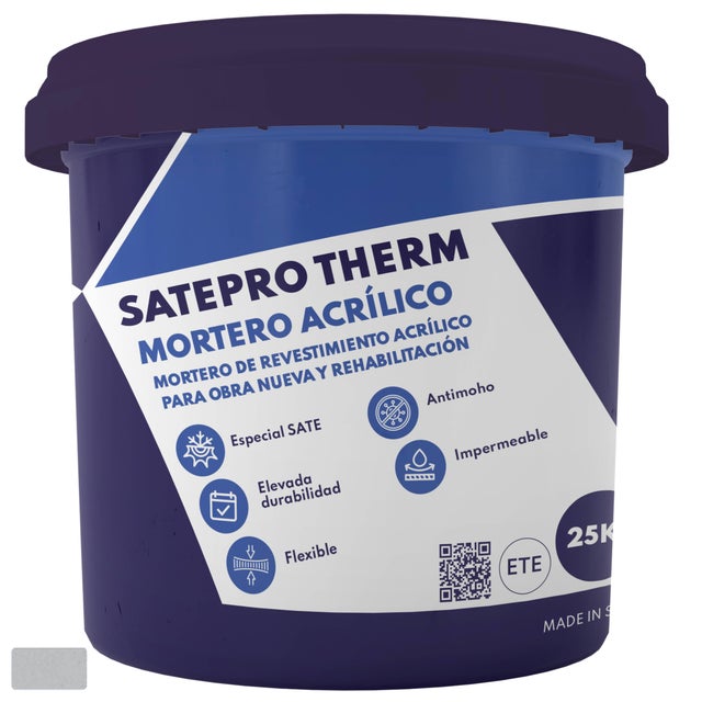 MORTERO ACRÍLICO SATEPRO THERM 25 KG GRIS