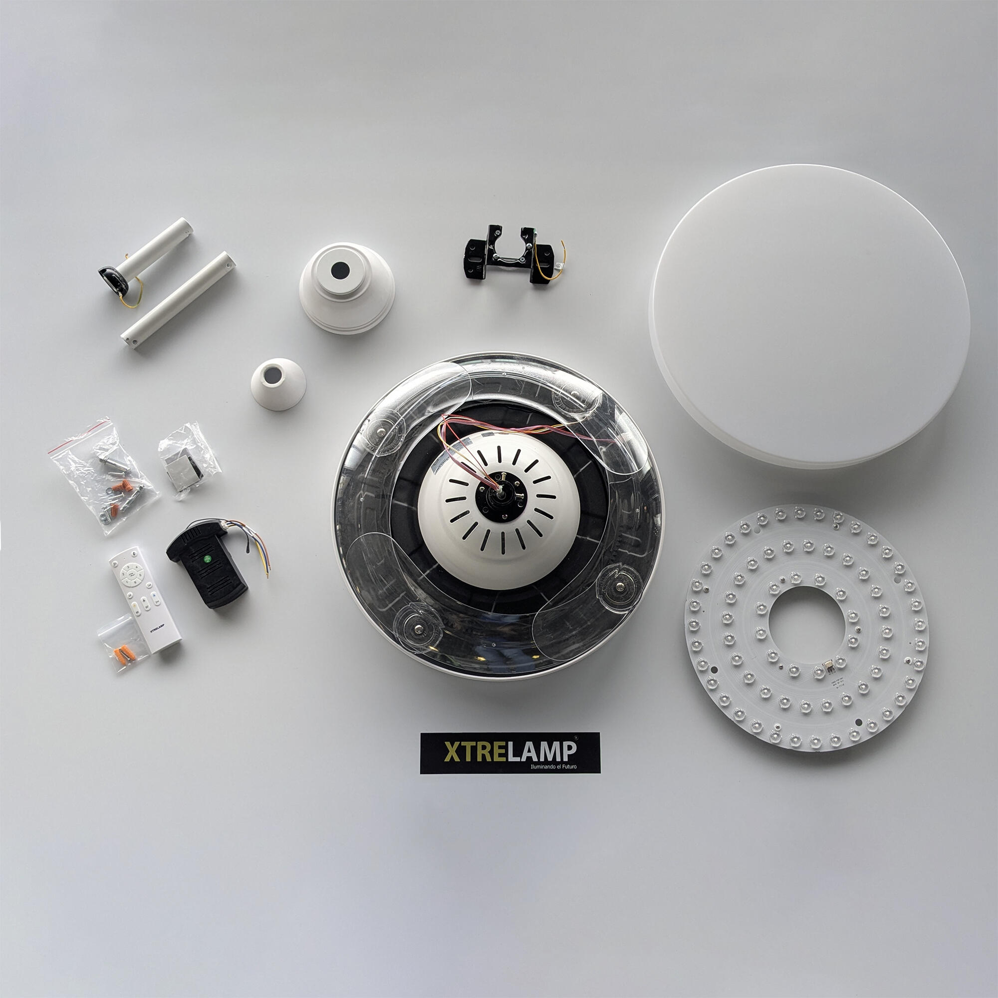 Ventilador de techo con luz sin aspas silencioso DC Xtrelamp Alarik blanco 106 cm - 3