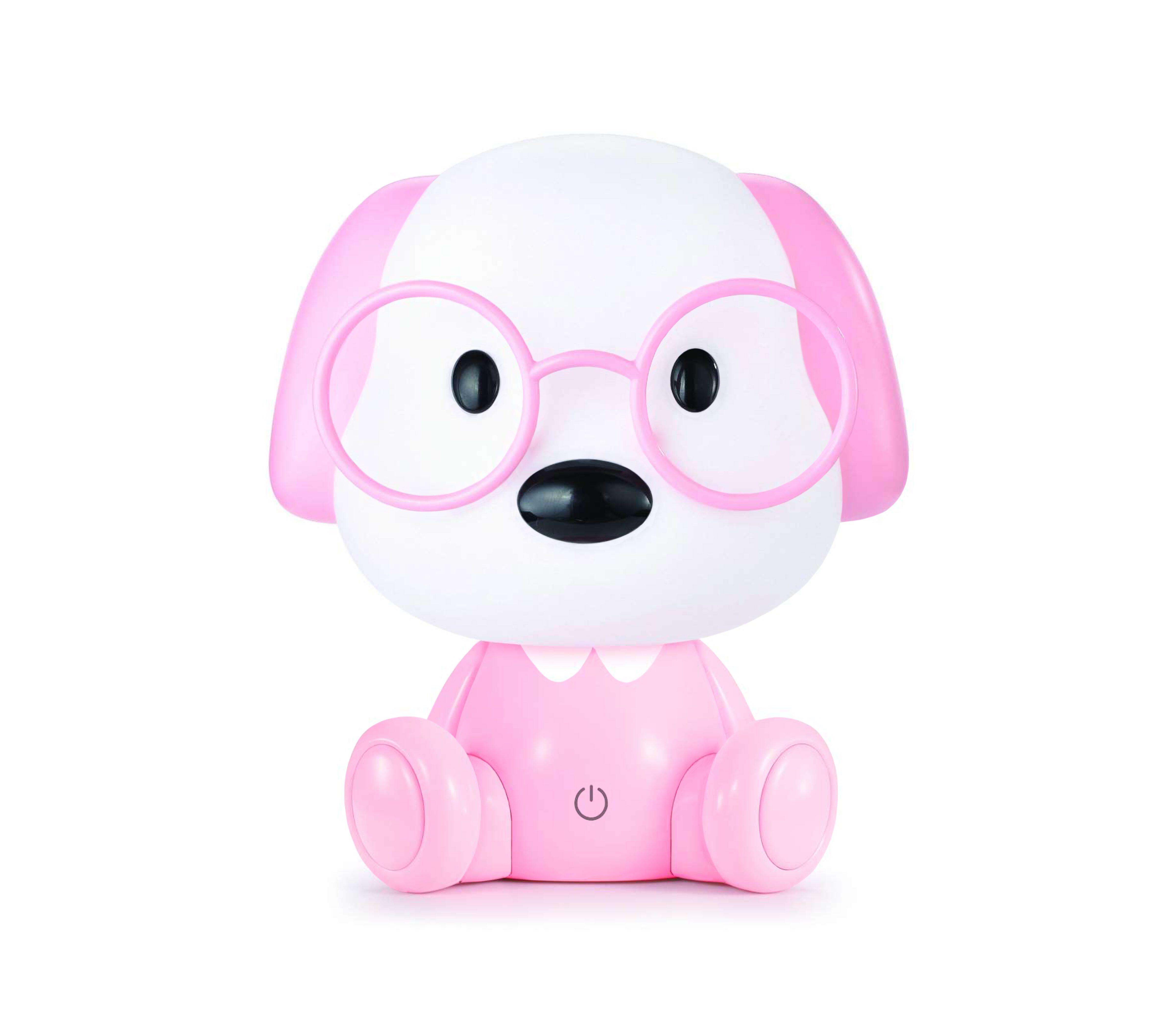 Lámpara de mesa medor 1 luz led 15 cm blanco, rosa